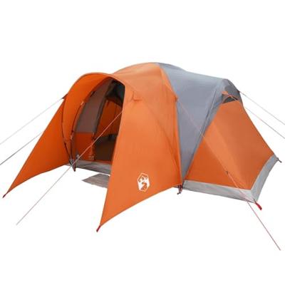 Koepeltent 6-persoons waterdicht grijs en oranje Koepeltent 6-persoons waterdicht grijs en oranje