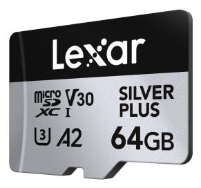 Lexar MicroSDXC Silver Plus UHS-1 64GB V30 dubbelpak
