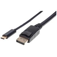 Manhattan USB type C naar DisplayPort-adapterkabel (converteert het Alternate-modesignaal in een DisplayPort 4K uitgangssignaal) 2 m zwart 152464 - thumbnail