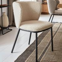 Kave Home Eetkamerstoel 'Ciselia' Bouclé, kleur Wit - thumbnail