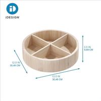 iDesign - Lazy Susan Draaiplateau met Vakken, 30.5 cm, Paulownia Hout, - thumbnail