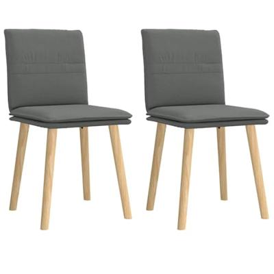 Eetkamerstoelen 2 st stof donkergrijs