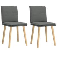 Eetkamerstoelen 2 st stof donkergrijs - thumbnail