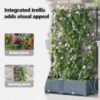VidaXL Tuin bloempot 2 pcs licht grijs staal - thumbnail