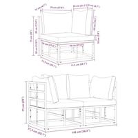 Buitenmeubelsets met kussen met kussen 2 pcs Zwart en Anthraciet - thumbnail