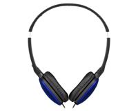 JVC HA-S160M-A - Flats opvouwbare en compacte hoofdtelefoon in glanzende trendy kleur, met schakelaar voor microfoon aan/uit, ideaal voor telewerken en online seminars (blauw) - thumbnail