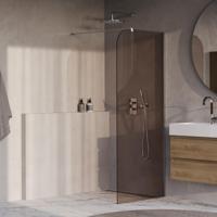 BRAUER Orion inloopdouche brons glas 90x200 incl. glascoating chroom - thumbnail