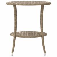 Tuinstoelen 2 st verstelbaar met tafel poly rattan beige - thumbnail
