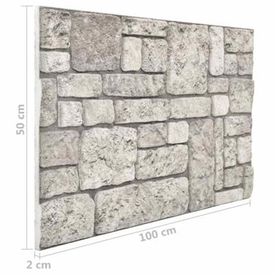 VidaXL 10 st wandpanelen 3d grijze baksteen eps