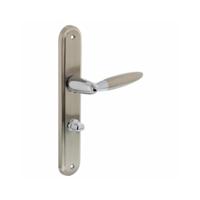 Intersteel Deurkruk Elen op langschild met toilet-/badkamersluiting 63/8 mm - chroom/nikkel mat - thumbnail