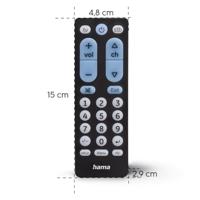 Universele afstandsbediening TV, infrarood, voor 2 apparaten, grote toetsen, leerbaar - thumbnail
