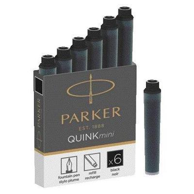 Inktpatroon Parker Quink mini tbv Parker esprit zwart pak à 6 stuks