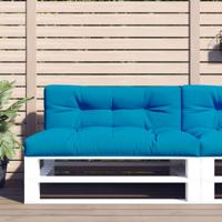 VidaXL Palletkussen 120x40x12 cm stof lichtblauw - thumbnail
