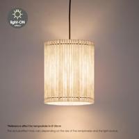 Papieren Gevouwen Lampenkap - Cilindrisch - White - ø20 x 24 cm - E27 fitting - Voor Tafellampen - Ontworpen voor woonkamer en eetkamer - thumbnail