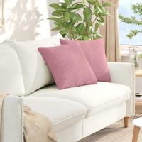 Sofa Kussens 2 pcs Roze 45 x 45 cm Katoen Stof - thumbnail