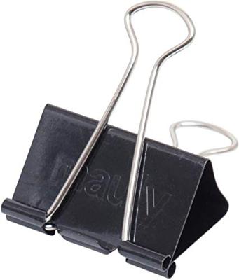 Papierklem MAUL foldback 215 zwart 6 stuks