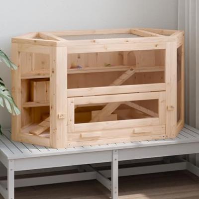 VidaXL Hamsterkooi 80x40x43 cm massief vurenhout