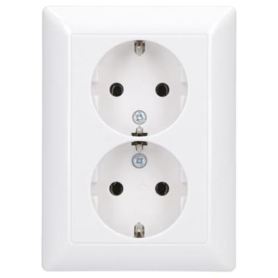 Jung AS5020UWW Wandcontactdoos met randaarde Inzetstuk 2-voudig Alpine-wit 1 stuk(s)