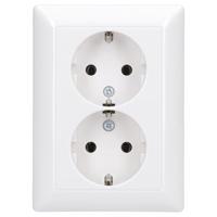 Jung AS5020UWW Wandcontactdoos met randaarde Inzetstuk 2-voudig Alpine-wit 1 stuk(s) - thumbnail