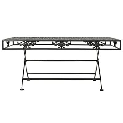 Salontafel vintage stijl inklapbaar 100x50x45 cm metaal zwart - thumbnail