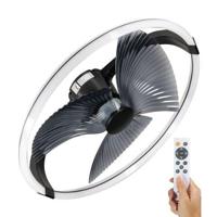 LED's Light Plafondventilator XL 74 cm - Bedienbaar met afstandsbediening - Zwart - thumbnail