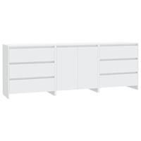3 st Dressoirs bewerkt hout wit - thumbnail