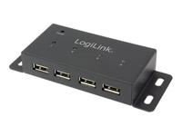 Logilink USB 2.0 Hub met 4 poorten van metaal in zwart - thumbnail