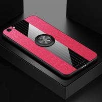 Voor iPhone 6/6s XINLI stiksels doek Textue schokbestendig TPU beschermhoes met ring houder (rood) - thumbnail