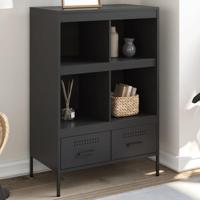 Hoge kast 68x39x101,5 cm staal zwart - thumbnail