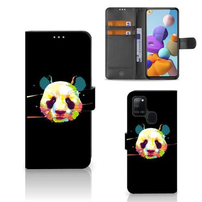 Samsung Galaxy A21s Leuk Hoesje Panda Color Samsung Galaxy A21s Leuk Hoesje Panda Color