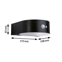 Paulmann 94730 Eileen PIR 2200K Wandlamp op zonne-energie Energielabel: A (A - G) 5.5 W Goud Zwart - thumbnail