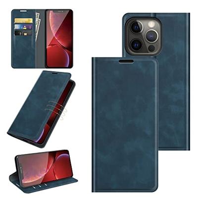 Casecentive Magnetische Leren Wallet case iPhone 13 Pro Max blauw