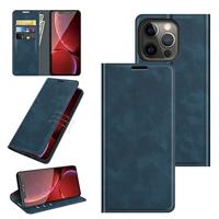 Casecentive Magnetische Leren Wallet case iPhone 13 Pro Max blauw - thumbnail