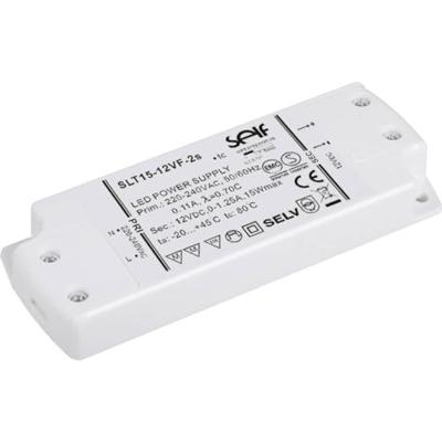 Self Electronics SLT15-12VF-2S LED-transformator, LED-driver Constante spanning 15 W 1.25 A 12 V/DC Montage op ontvlambare oppervlakken, Niet dimbaar, Self Electronics SLT15-12VF-2S LED-transformator, LED-driver Constante spanning 15 W 1.25 A 12 V/DC Montage op ontvlambare oppervlakken, Niet dimbaar,