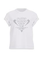 Guess Script Lace Logo T-Shirt Dames Wit - Maat S - Kleur: Wit | Soccerfanshop - thumbnail