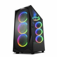 Sharkoon rev300 midi tower behuizing (zwart | 4x usb-a | 1x usb-c | rgb | tempered glass) - thumbnail