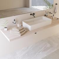 Opbouw Waskom Ideavit Solidtop 80x40x15 cm Solid Surface Mat Wit - thumbnail