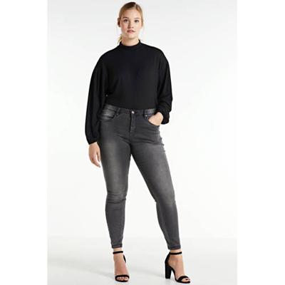 Zizzi high waist straight fit jeans zwart lengtemaat 32 Zizzi high waist straight fit jeans zwart lengtemaat 32