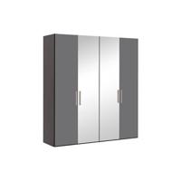 Goossens Kledingkast Easy Storage Ddk, Kledingkast 203 cm breed, 220 cm hoog, 2x glas draaideur en 2x spiegel draaideur midden - thumbnail