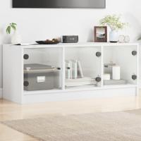 Tv-meubel met glazen deuren 102x37x42 cm wit - thumbnail