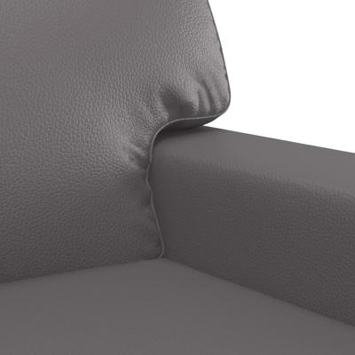 2-delige Loungeset met kussens kunstleer grijs - thumbnail