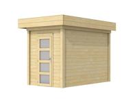 Woodvision Kiekendief blokhut 200x300 cm 28 mm vuren blank- Plat dak- Onbehandeld vurenhout- Woodvision - thumbnail