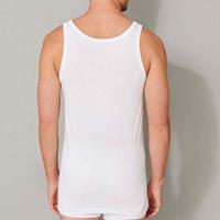 2-Packheren hemden 95/5 - Witte en zwarte Biologisch katoenen mannen onderhemden - S - Top - Singlet - thumbnail