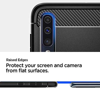 Spigen - Samsung Galaxy A50 Hoesje - Back Case Rugged Armor Zwart