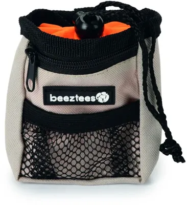 Beeztees poepzakhouder met beloningstasje Ordena nylon incl. 15 zakjes 8x4x10cm grijs