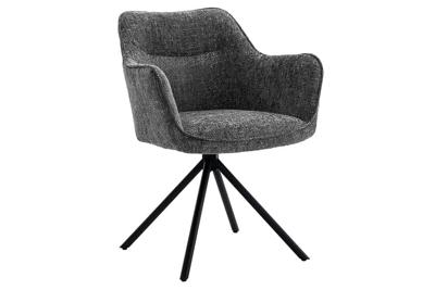 Bureaustoel VERONA grijs structuurstof met armleuning zwart metalen poten - 44160