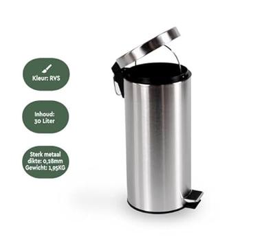 Pedaalemmer brasq 30 liter rvs Pedaalemmer brasq 30 liter rvs