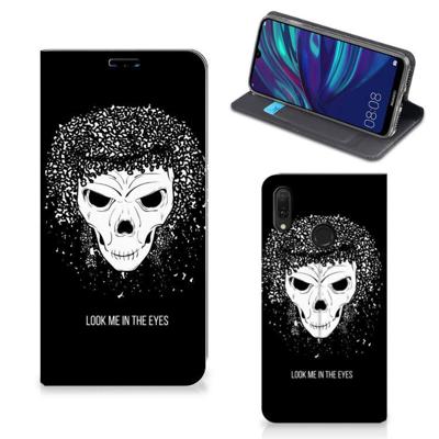 Mobiel BookCase Huawei Y7 hoesje Y7 Pro (2019) Skull Hair Mobiel BookCase Huawei Y7 hoesje Y7 Pro (2019) Skull Hair