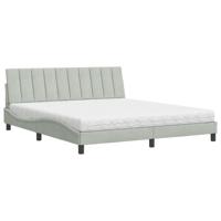Bed met matras fluweel lichtgrijs 160x200 cm - thumbnail