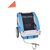 Fietstrailer 30 kg grijs en blauw - thumbnail